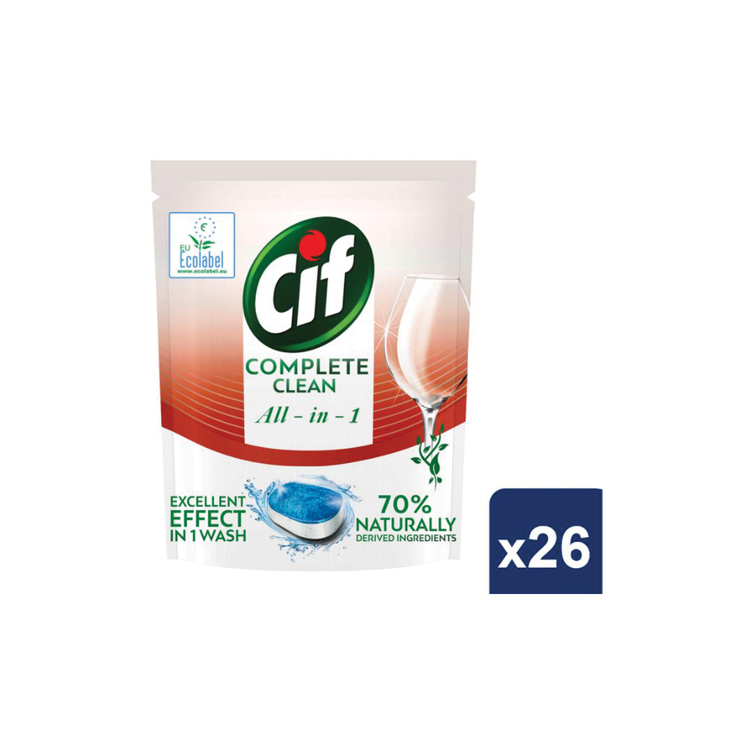 CIF COMPLETE CLEAN All in One REGULAR Κάψουλες Πλυντηρίου Πιάτων Οικολογικές 455γρ., 26τεμ. photo